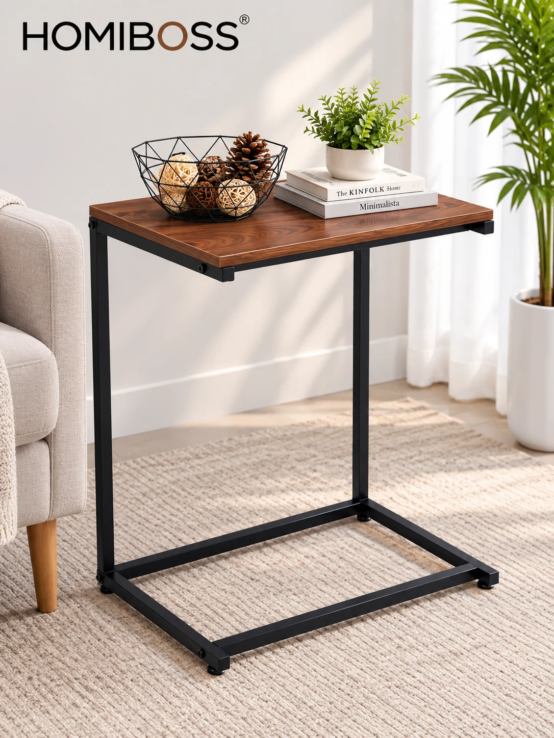 Homiboss ET-02 Premium C-Shaped Bedside & Sofa Laptop Side Table