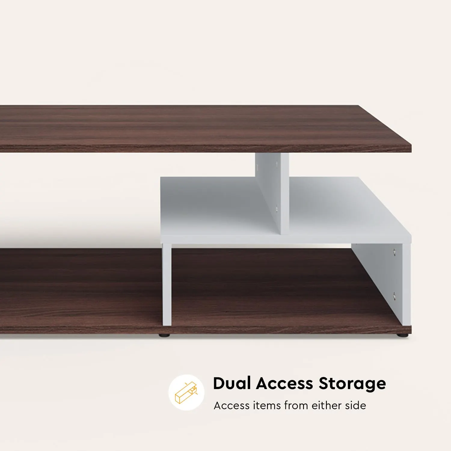 Homiboss CT03 Modern Living Room Center Coffee Table with Open Storage thumbnail 6
