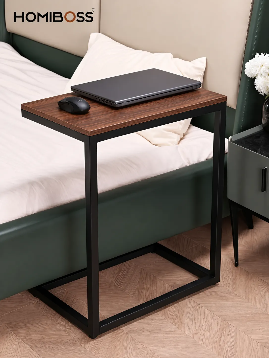 Homiboss ET-02 Premium C-Shaped Bedside & Sofa Laptop Side Table thumbnail 5