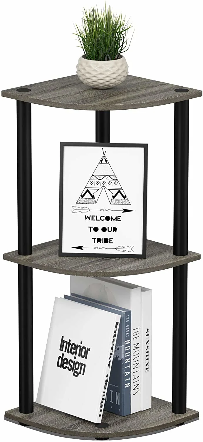 Homiboss Turn-N-Tube Tiered Corner Shelf & Bookshelf Display Rack - view 1