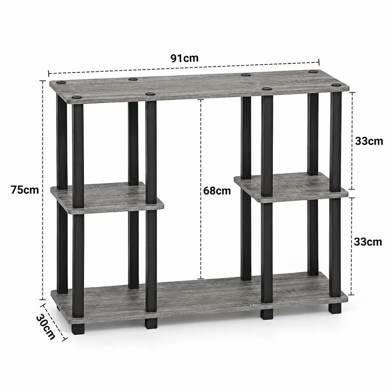 Homiboss Turn-N-Tube 6-Tier Engineered Wood TV Entertainment Console Unit thumbnail 5