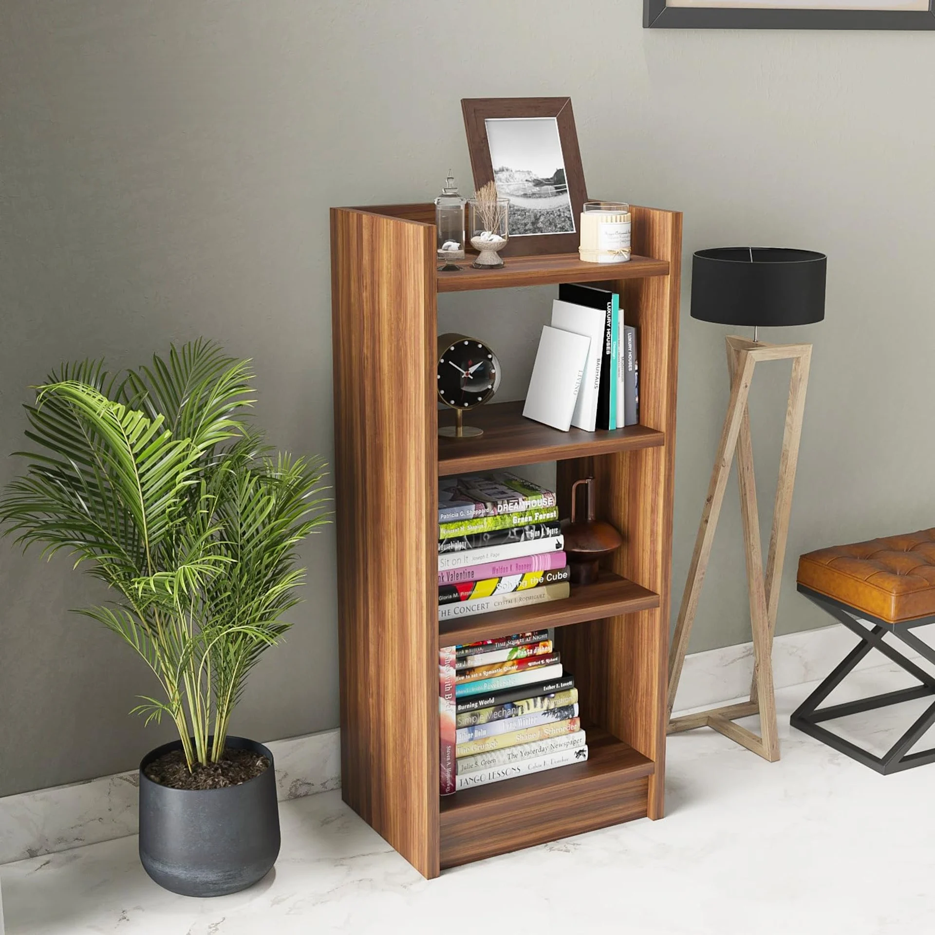 Homiboss 3-Tier Compact Engineered Wood Bookshelf & Storage Rack - view 1