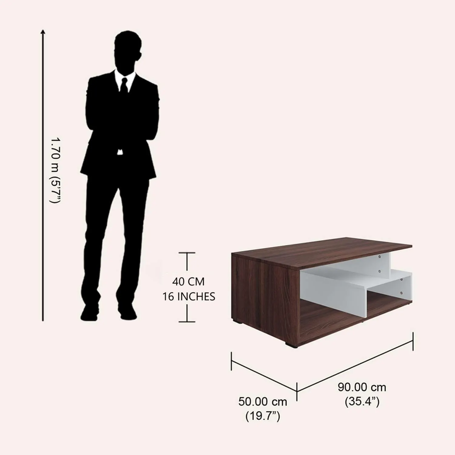 Homiboss CT03 Modern Living Room Center Coffee Table with Open Storage thumbnail 11