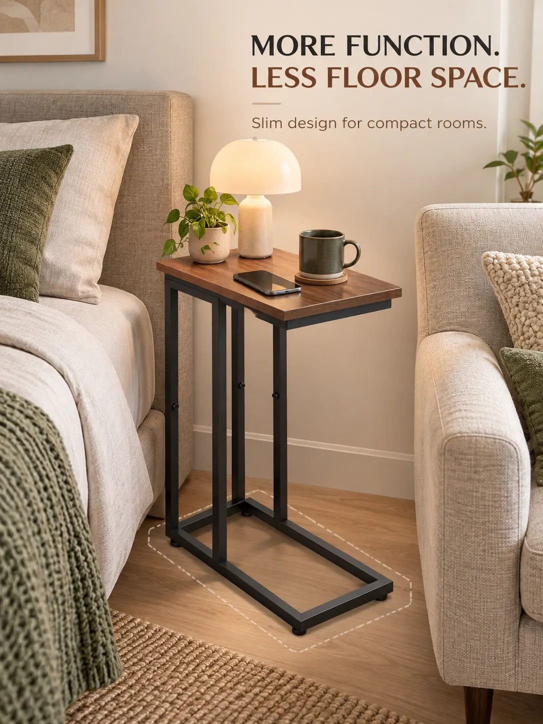 Homiboss ET-01 Strong Metal Frame Bedside & Side Table thumbnail 1
