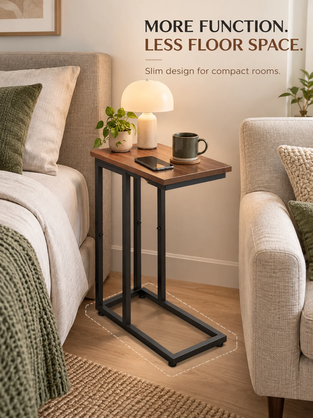 Homiboss ET-01 Strong Metal Frame Bedside & Side Table - view 1