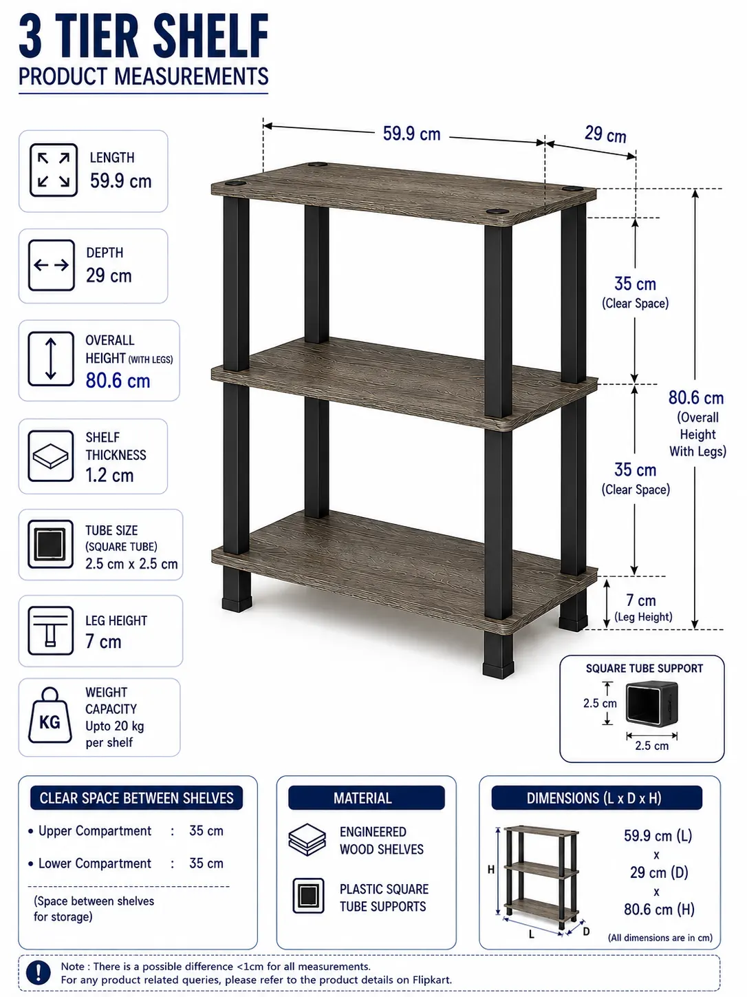 Homiboss Turn-N-Tube Multipurpose Tiered Storage & Display Rack thumbnail 5