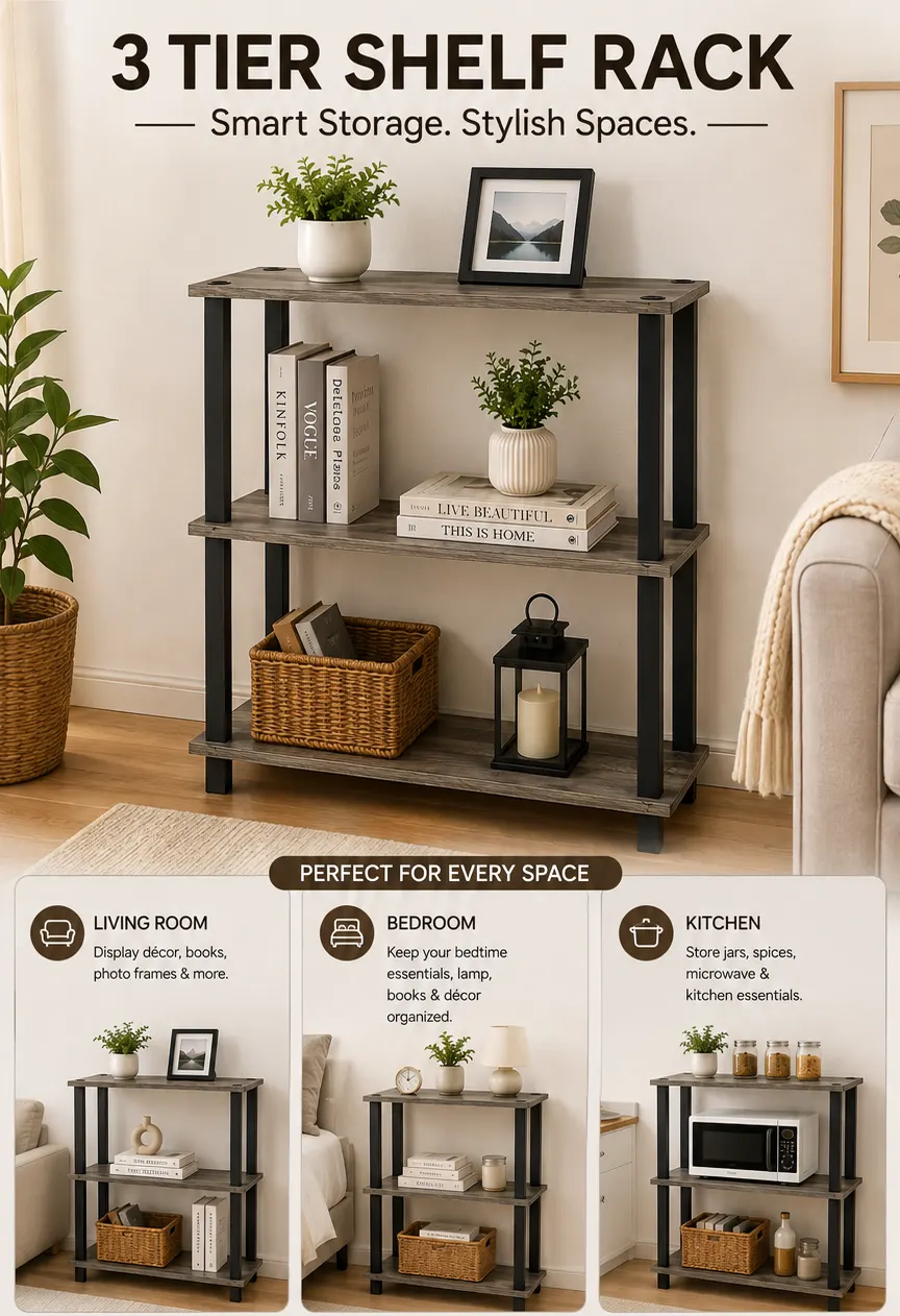 Homiboss Turn-N-Tube Multipurpose Tiered Storage & Display Rack thumbnail 6