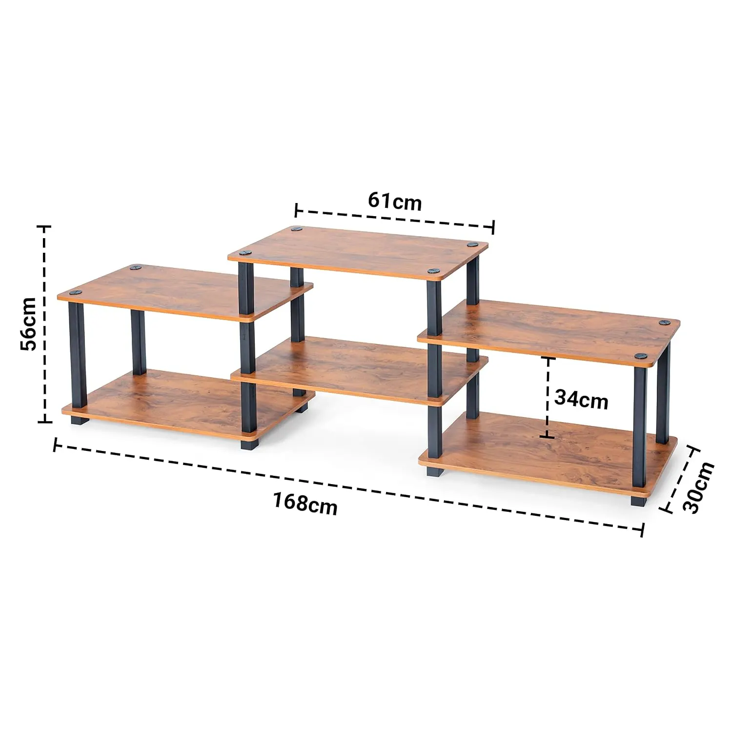 Homiboss Turn-N-Tube 6-Tier Engineered Wood TV Entertainment Console Unit thumbnail 4