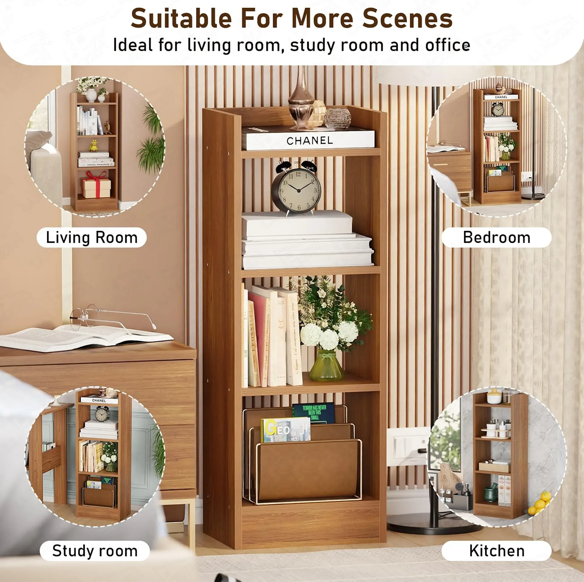 Homiboss 3-Tier Compact Engineered Wood Bookshelf & Storage Rack thumbnail 7