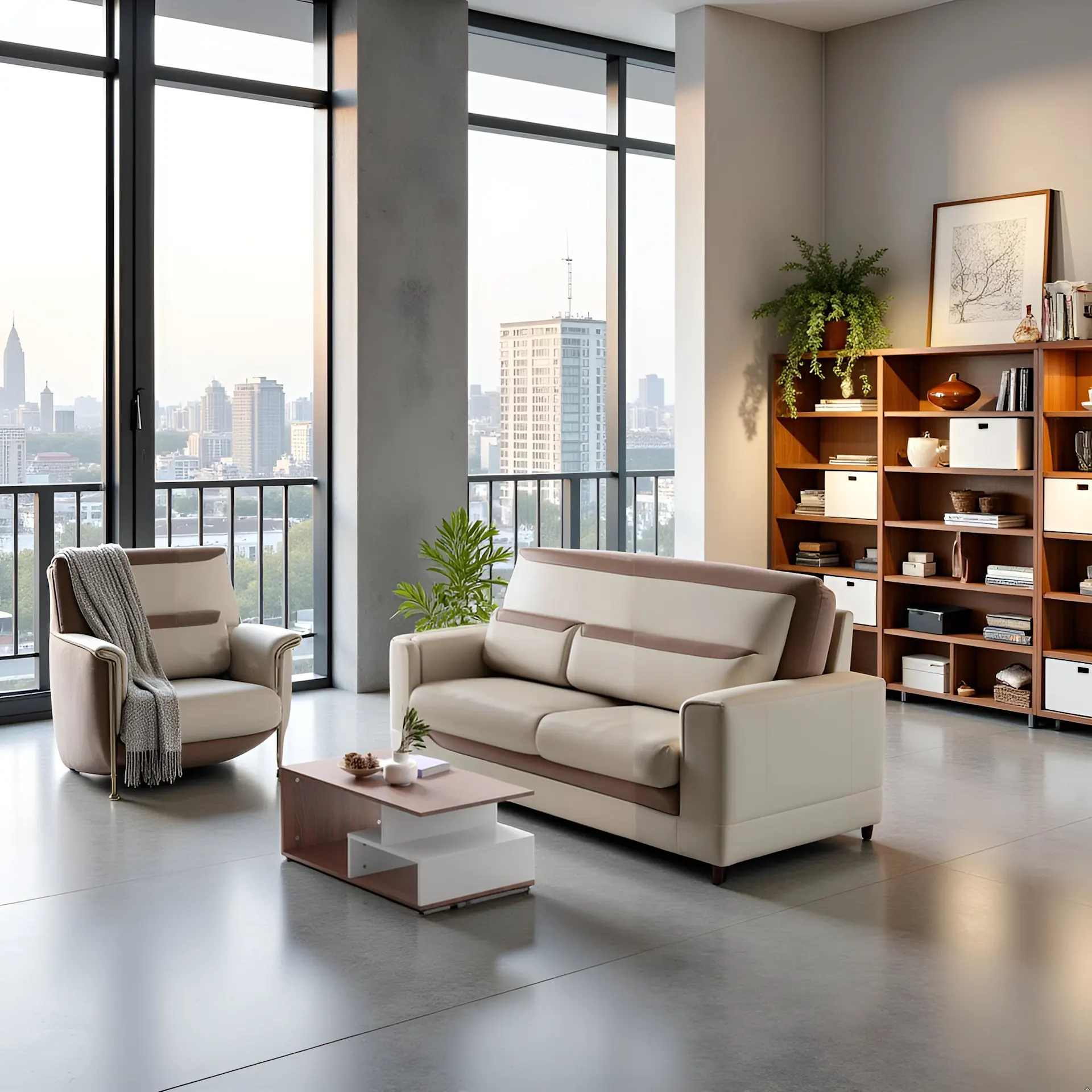 Homiboss CT03 Modern Living Room Center Coffee Table with Open Storage thumbnail 1