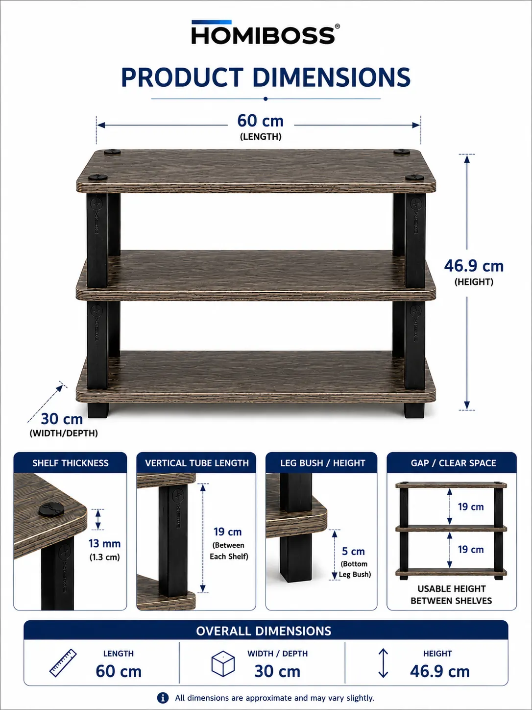 Homiboss Turn-N-Tube Wooden Multi-Tier Shoe Rack & Utility Organizer thumbnail 10