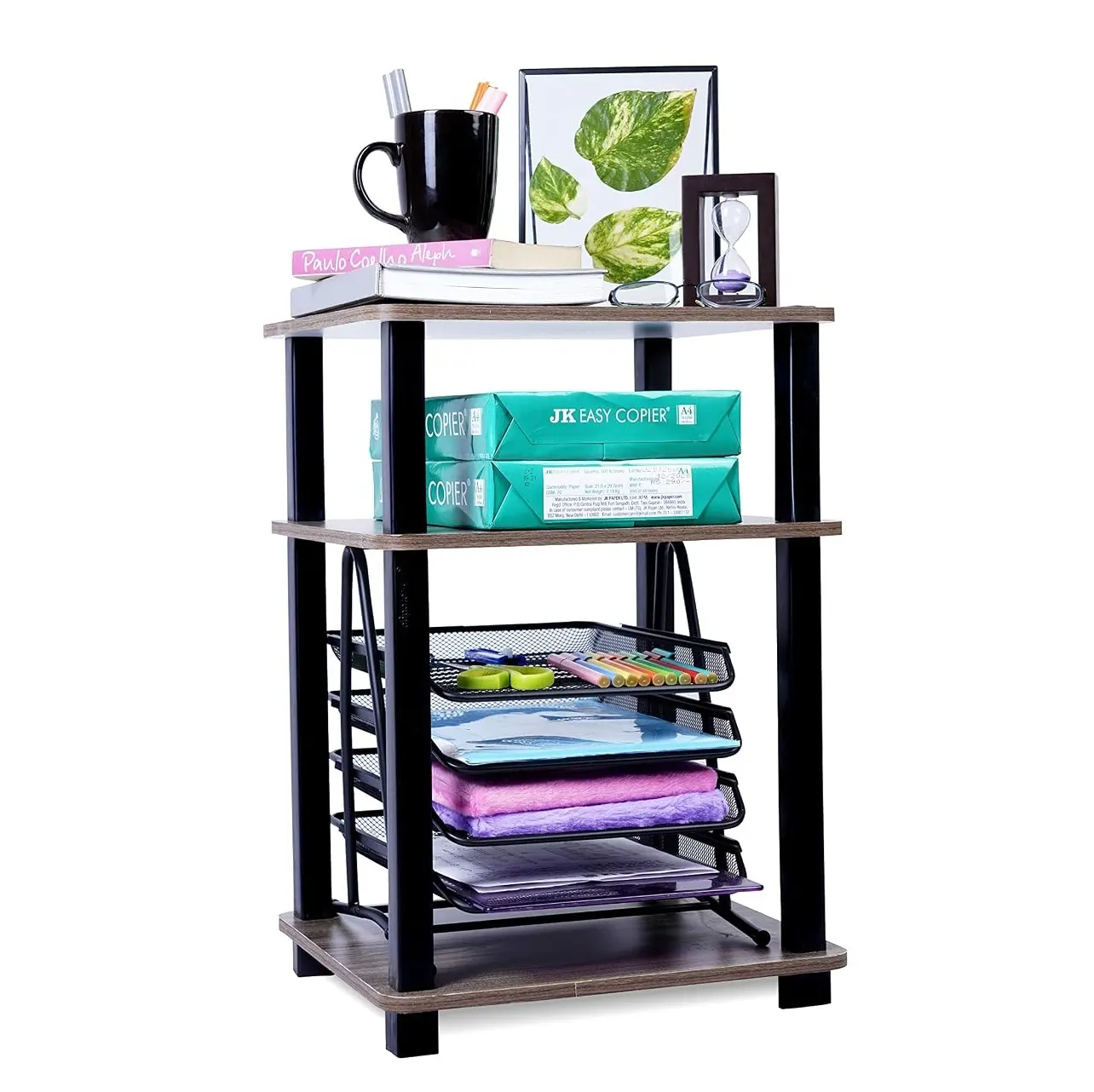 Homiboss 3-Tier Turn-N-Tube Corner Display Rack for Living Room thumbnail 4