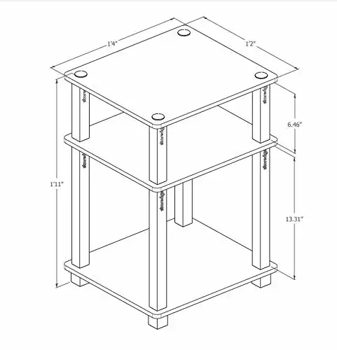 Homiboss 3-Tier Turn-N-Tube Corner Display Rack for Living Room thumbnail 2