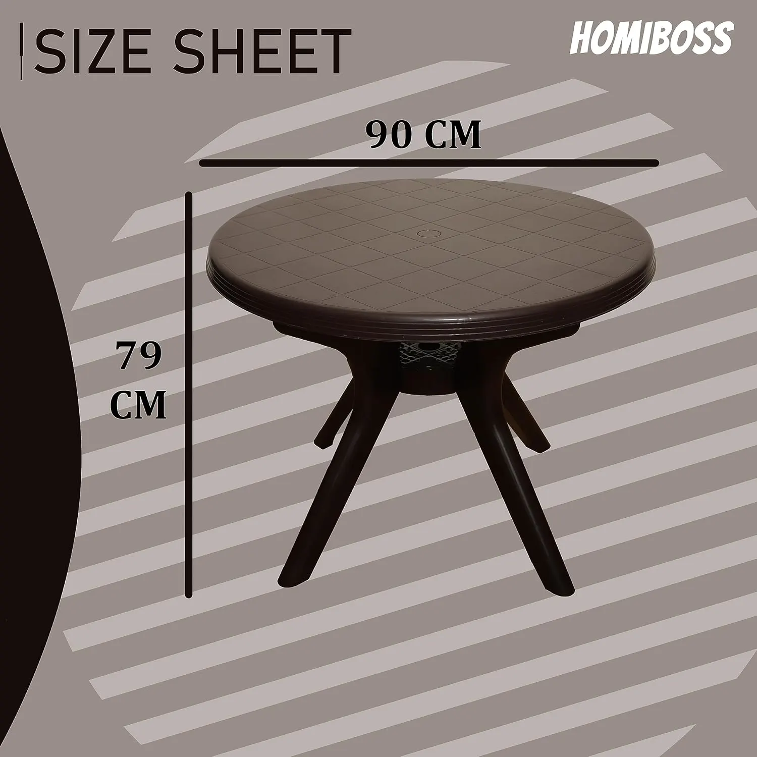Homiboss Magna Heavy-Duty Plastic Indoor & Outdoor Dining Table thumbnail 3