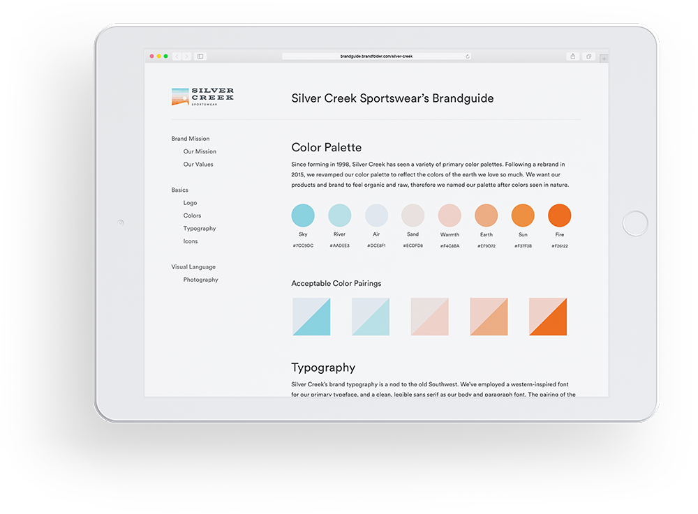 Showcase your brand guidelines 