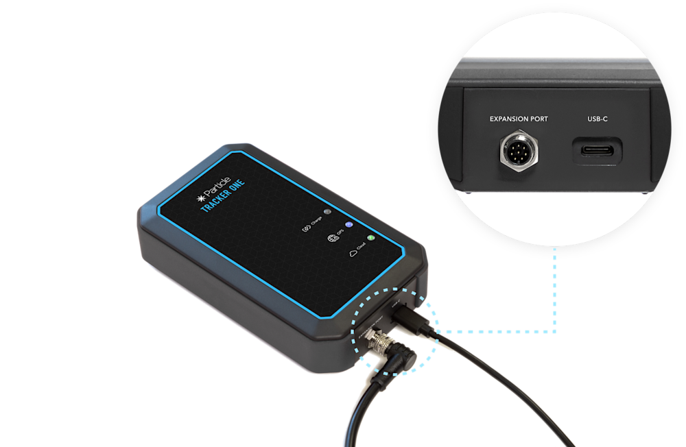An image that shows the Tracker One's expansion port.