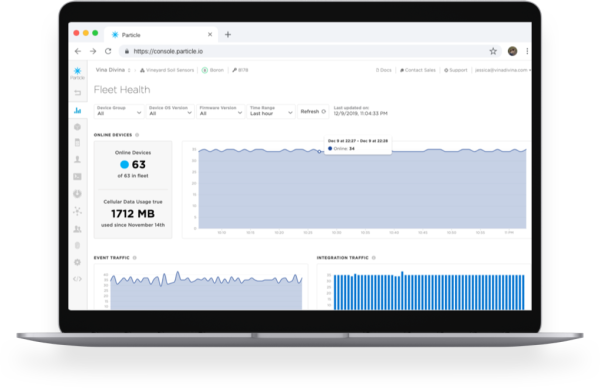 A cloud interface for monitoring and managing connected products
