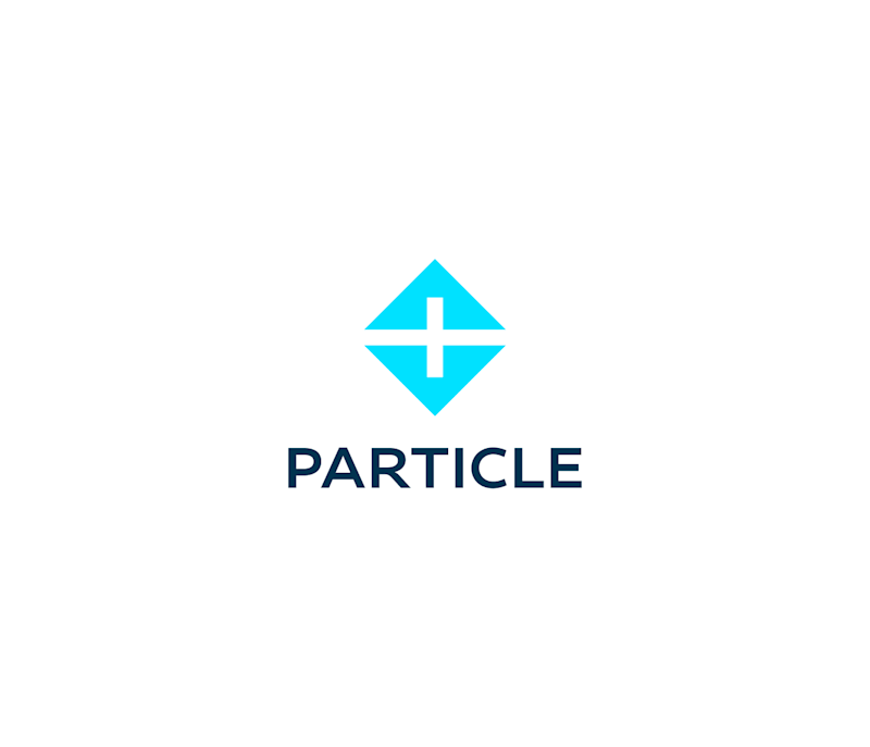 Particle logo new stacked light background