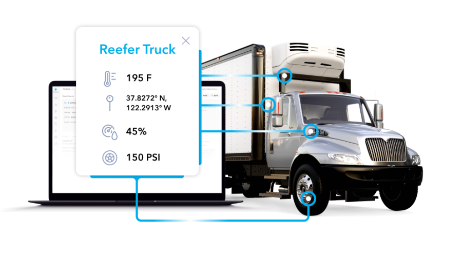 Diagnosing a reefer truck with the Particle IoT device management system