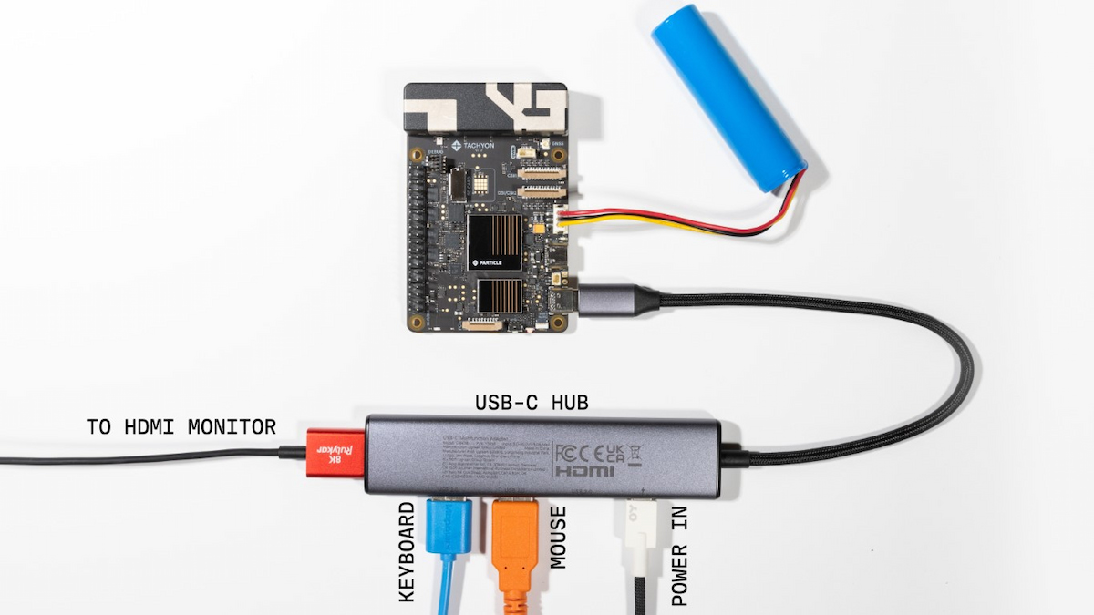 Tachyon with battery and USB hub connections