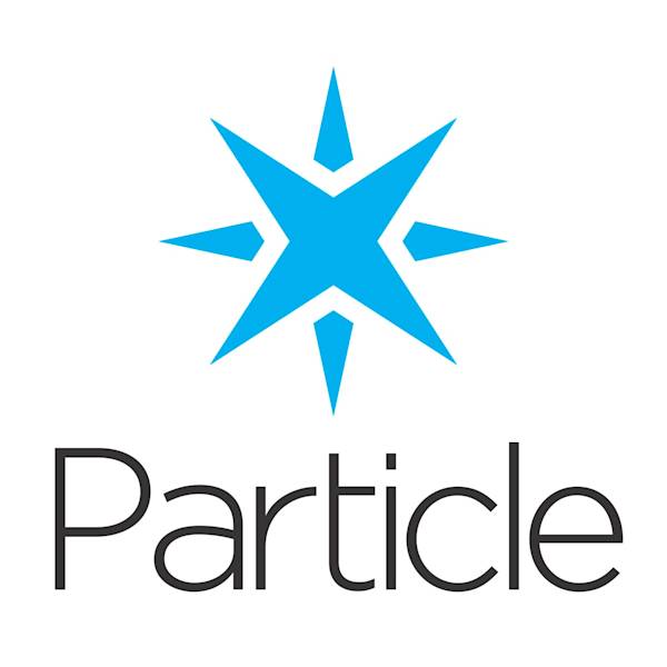 Particle logo portrait white