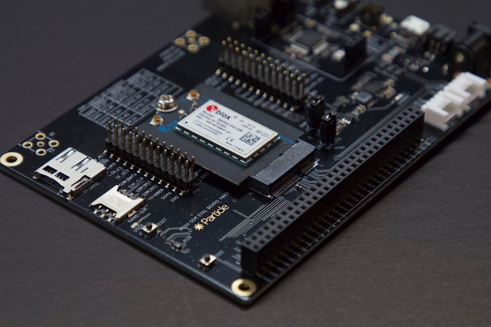 IoT hardware attached to a evaluation board using an M.2 connector