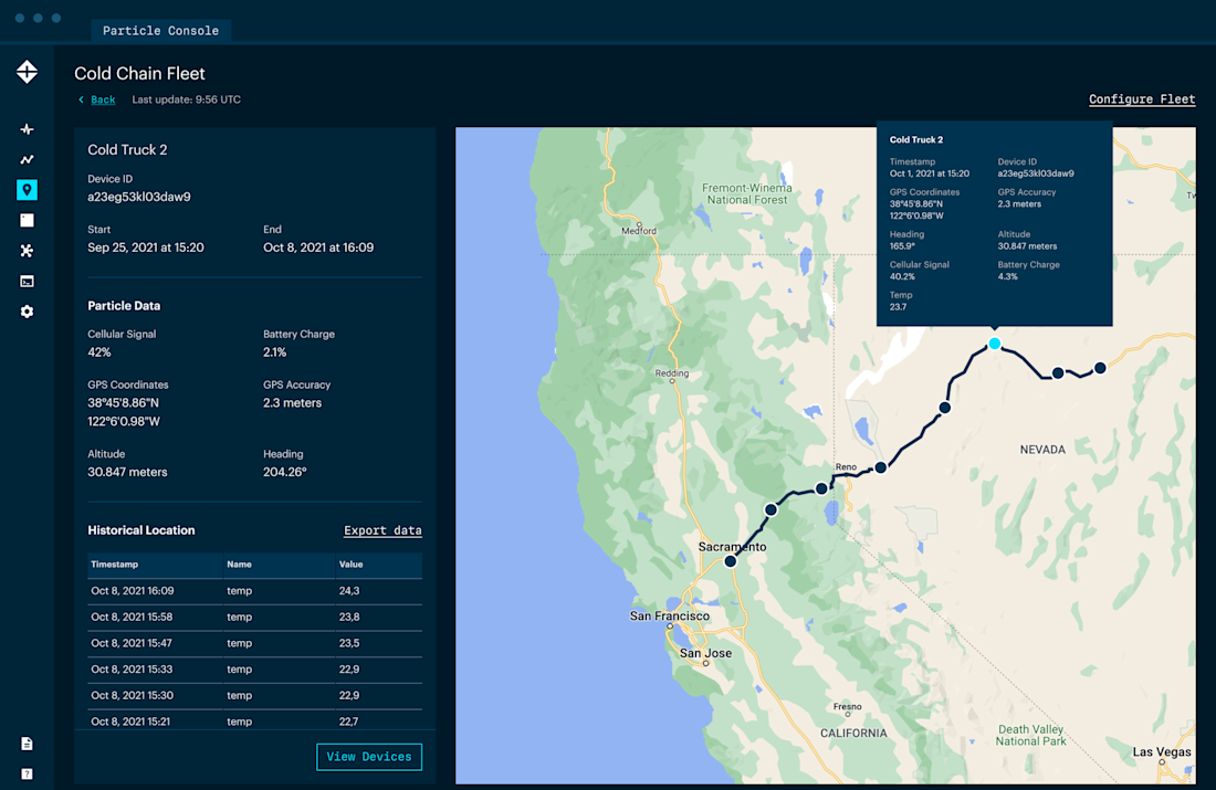 Track vehicles and equipment in real-time