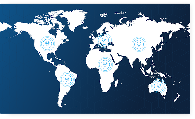 A global map that shows where Particle provides IoT cellular coverage
