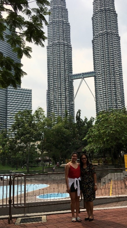 Rachel and her namesake in Kuala Lumpar, Malaysia 