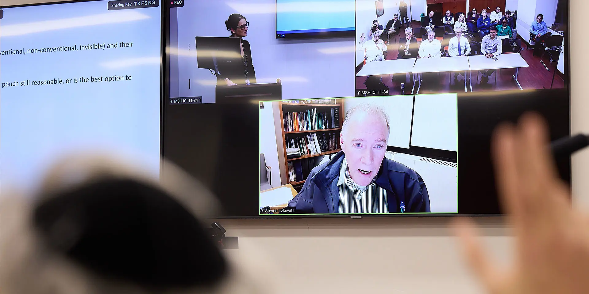 At an IBDebrief meeting, Mount Sinai IBD experts consult in person and by video call with community physicians, providing in-depth reviews of particular cases.