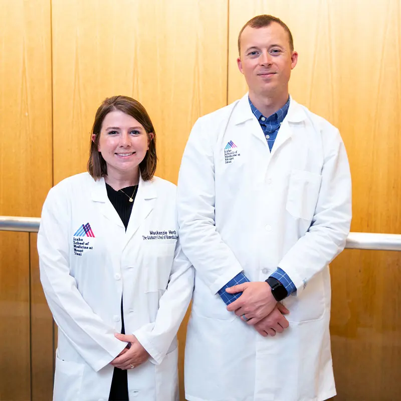 Alan C. Seifert, PhD, Co-Director of the Artificial Intelligence and Emerging Technologies in Medicine multidisciplinary training area, with Mackenzie Langan, MS, a PhD student