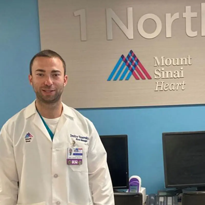 Dmitry Yanovsky, Nurse Manager from 1 North, presented the key practices that he believes make a difference in the exceptional patient care at Mount Sinai Brooklyn. 
