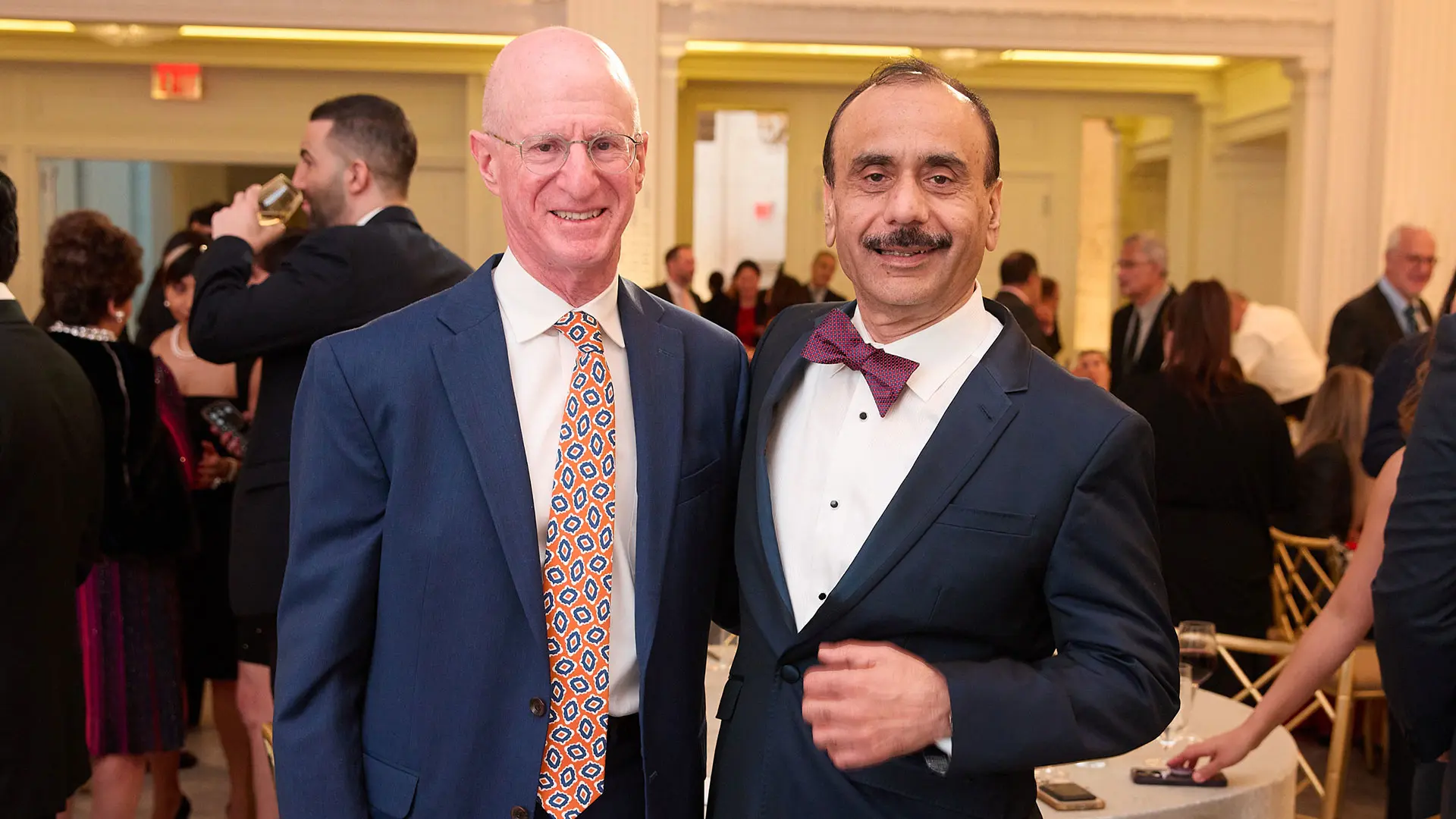 At the gala, James Tisch, left, Co-Chairman of the Boards of Trustees of the Mount Sinai Health System, and Ash Tewari, MBBS, MCh, FRCS (Hon.)
