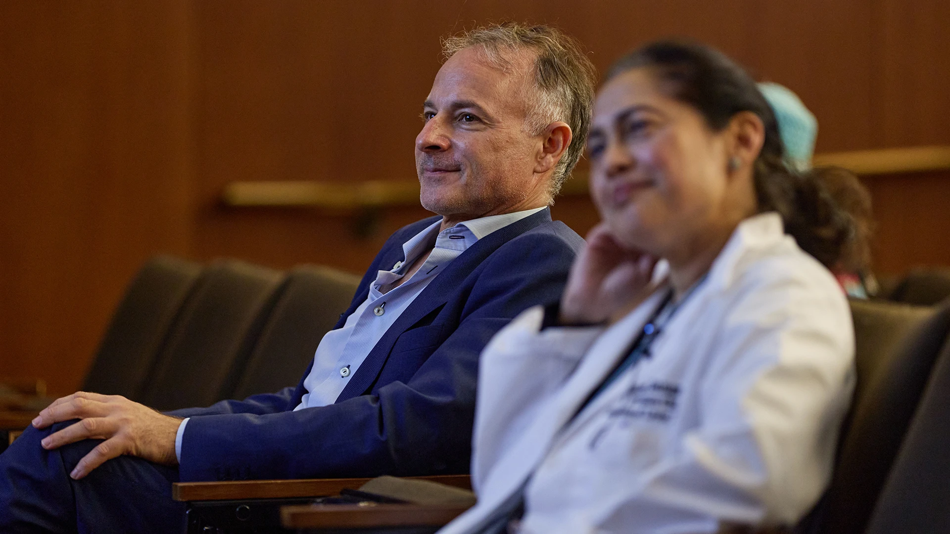 Dr. Lazarus, left, and Dr. Bansal at a Mount Sinai-sponsored conference to raise awareness among physicians of MASLD and MASH.