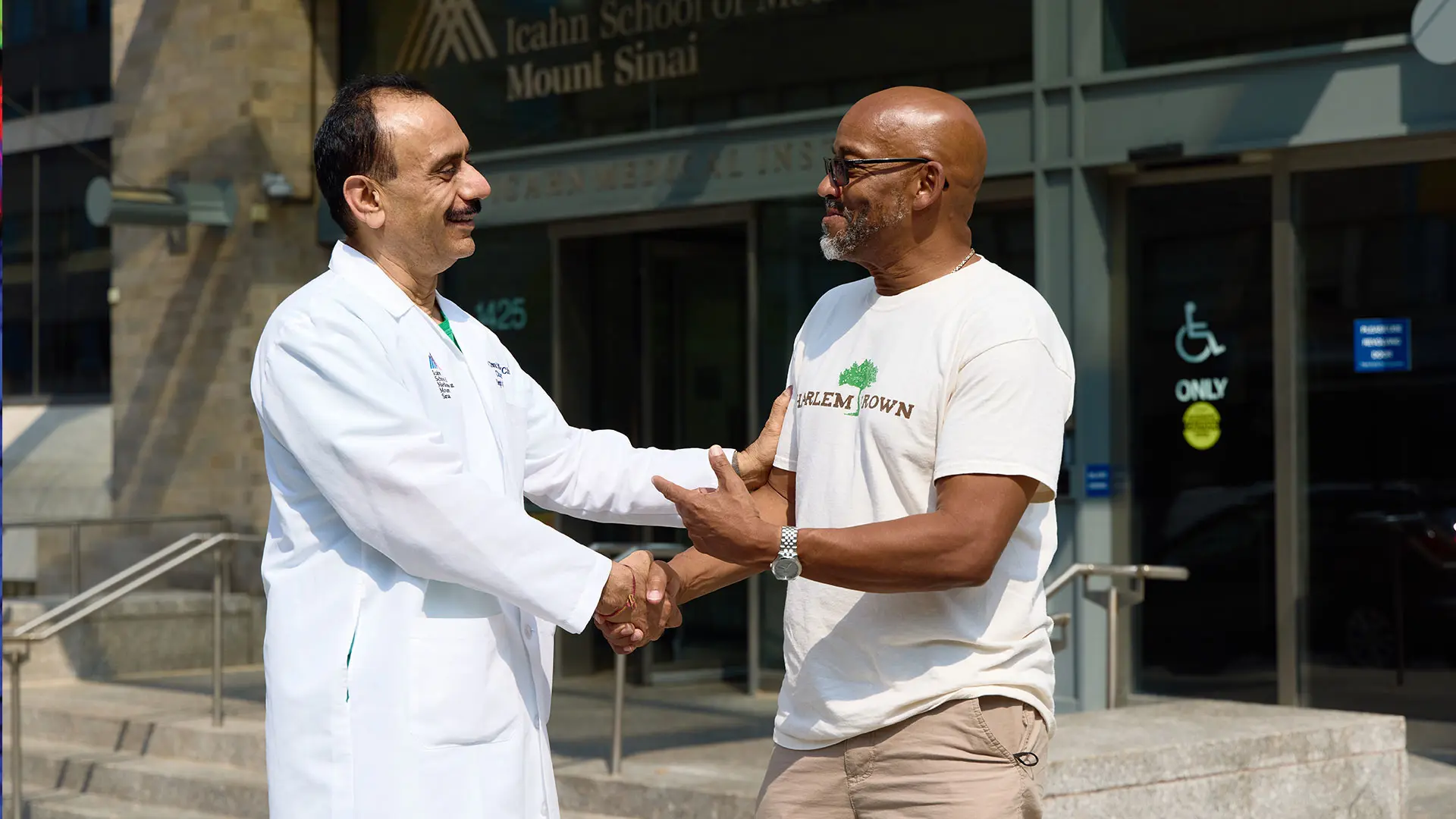 Tony Hillery, right, Founder and CEO of Harlem Grown, noticed his PSA levels steadily rising  over the years. He decided to see Ash Tewari, MBBS, MCh, FRCS (Hon.), who determined he had prostate cancer. 