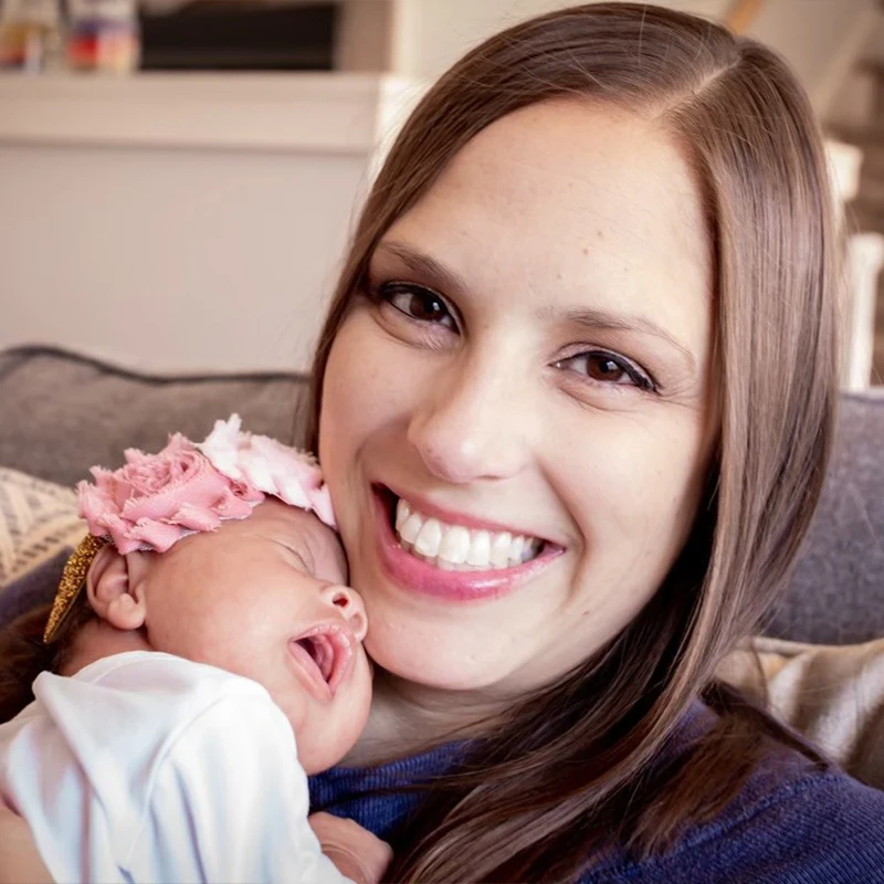 Alyssa Simela with her baby, who was born at 4 pounds, 6 ounces.