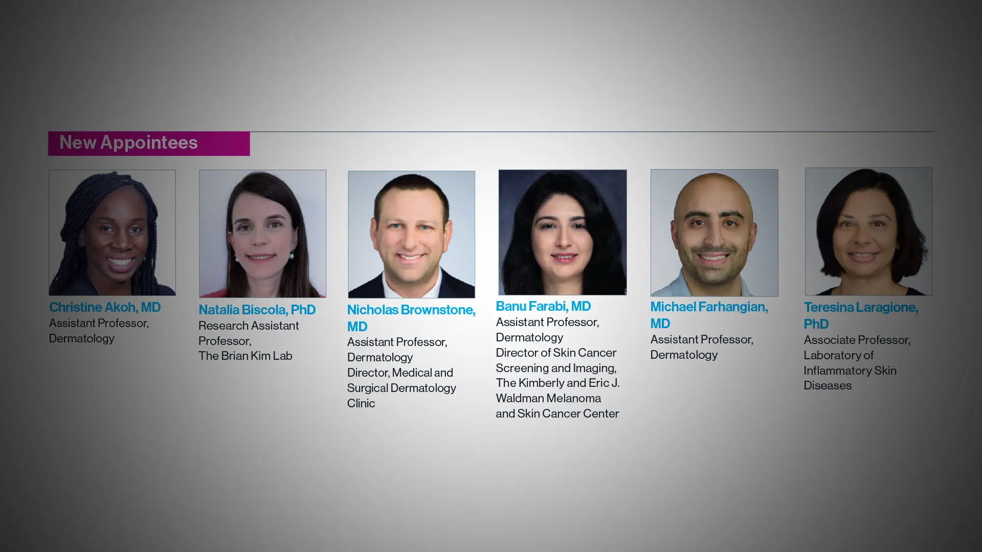New Appointees