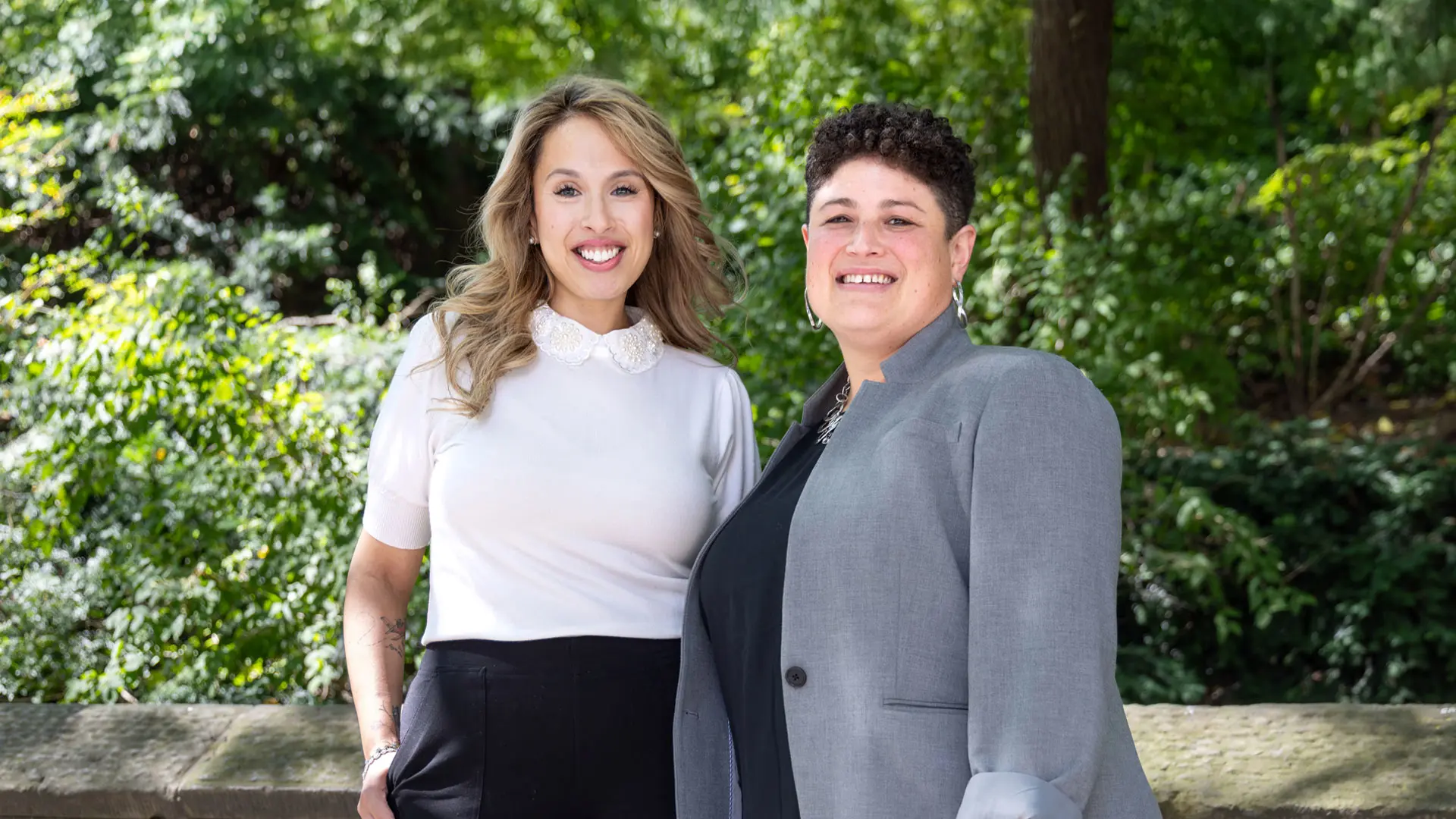 Sasha Perez, MPH, left, Senior Program Manager, and Rabbi Edith Meyerson, DMin, BCC, Associate Professor and Director of Pastoral Counseling and Bereavement Services at the Brookdale Department, helped to lead a Community Building Team that launched a “listening” campaign among colleagues in the wake of the COVID-19 pandemic to discover what made their jobs even more challenging now and, just as crucially, how that information might be turned into a more healthful and rewarding environment.