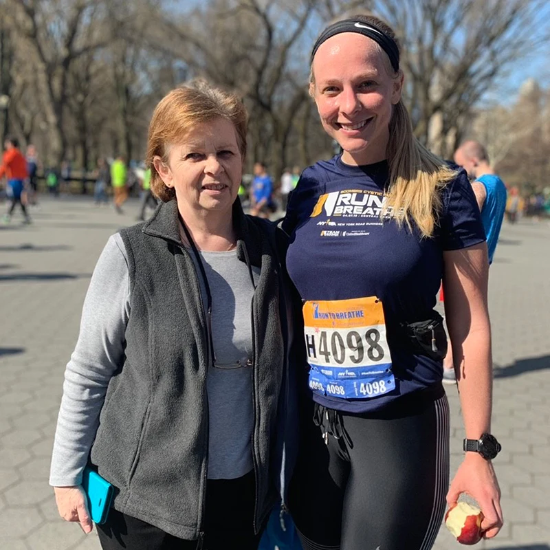 Karolina Krauze with her mother, Urszula, who was diagnosed with Stage 4 ovarian cancer in 2014, tested positive for the BRCA1 mutation, and died in 2020 of COVID-19. Karolina is a “previvor,” a person with a BRCA mutation who has not had cancer and is making crucial decisions about cancer screening and prevention.