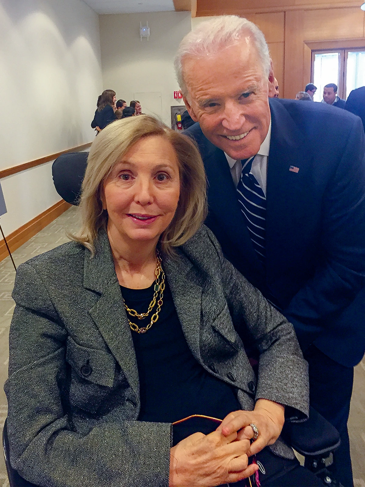 Ms. Lieberman's determination to live her life to the fullest has inspired many, and drawn attention and admiration nationwide. She was honored at a Harvard Law School luncheon, where she met then-Vice President Joe Biden, on March 2015.