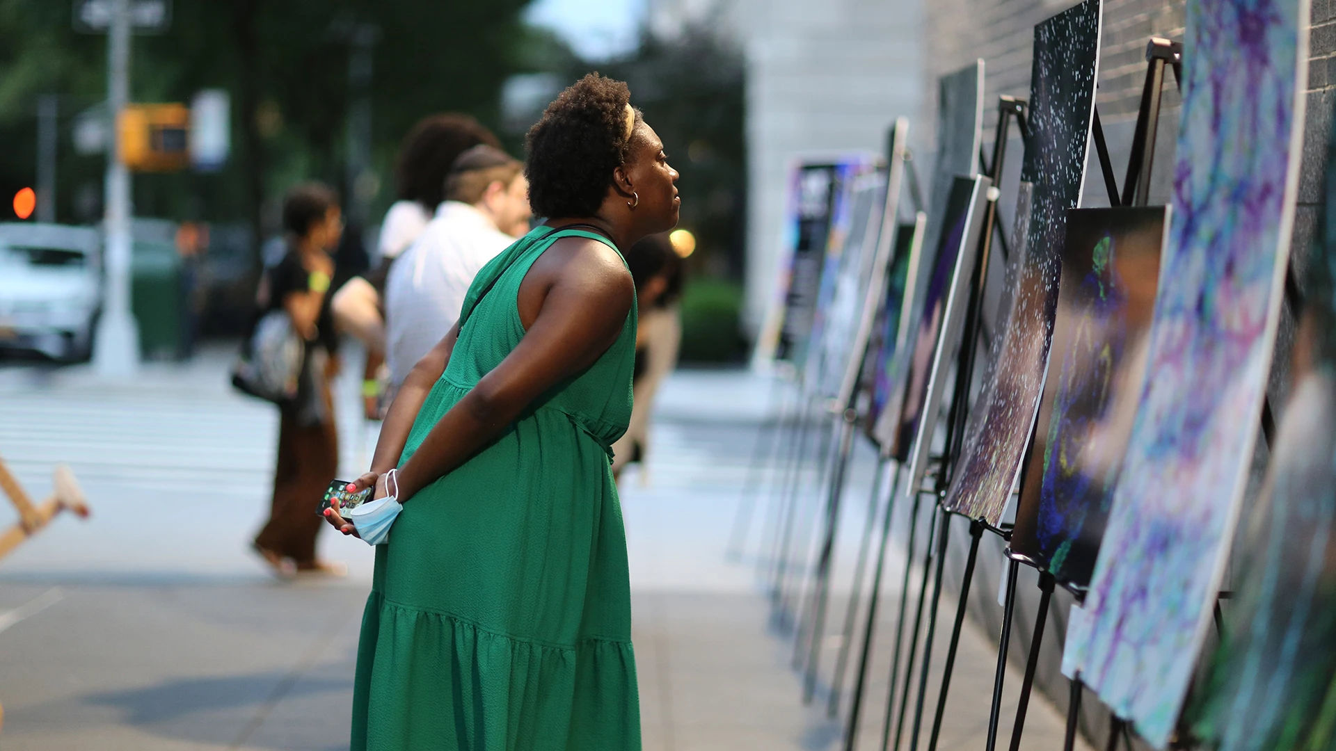 A thoughtful moment at the Art of the Brain exhibition. 