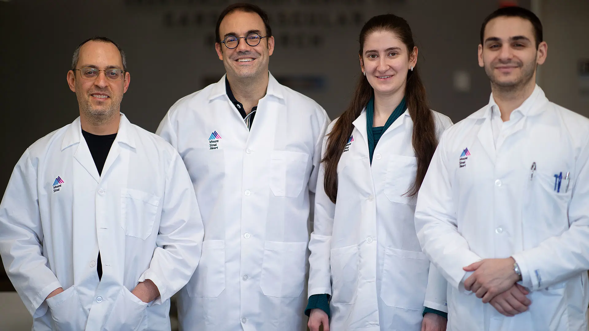 Costa Laboratory team members, from left: David Sachs, MS; Kevin Costa, PhD; Helen Orins, PhD candidate; and Robert Wiener, PhD.