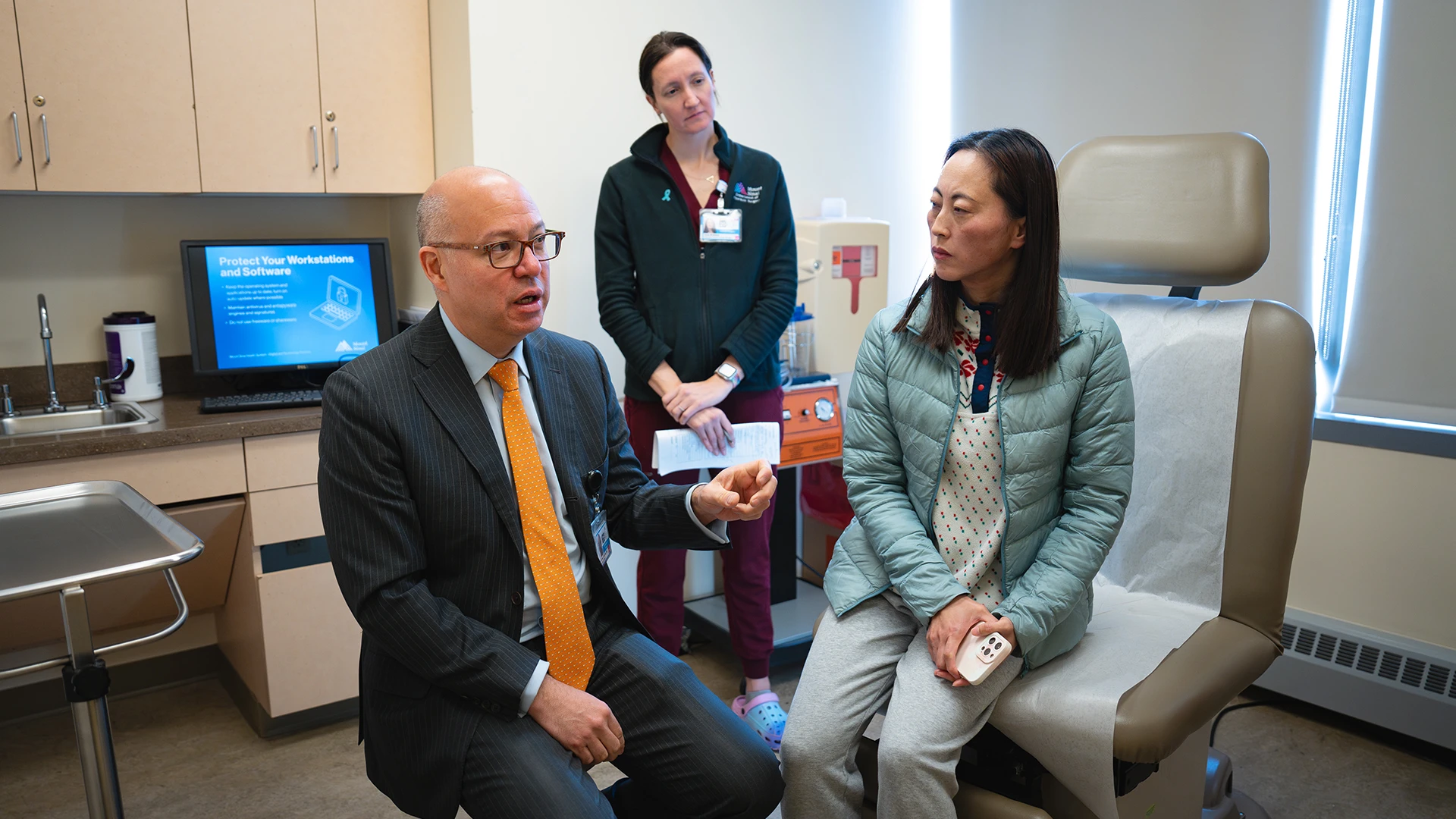 Dr. Kaufman, left, and Janey Belack, PA-C, offer screening and treatment to address the high rate of never-smoking lung cancer in Asian women.