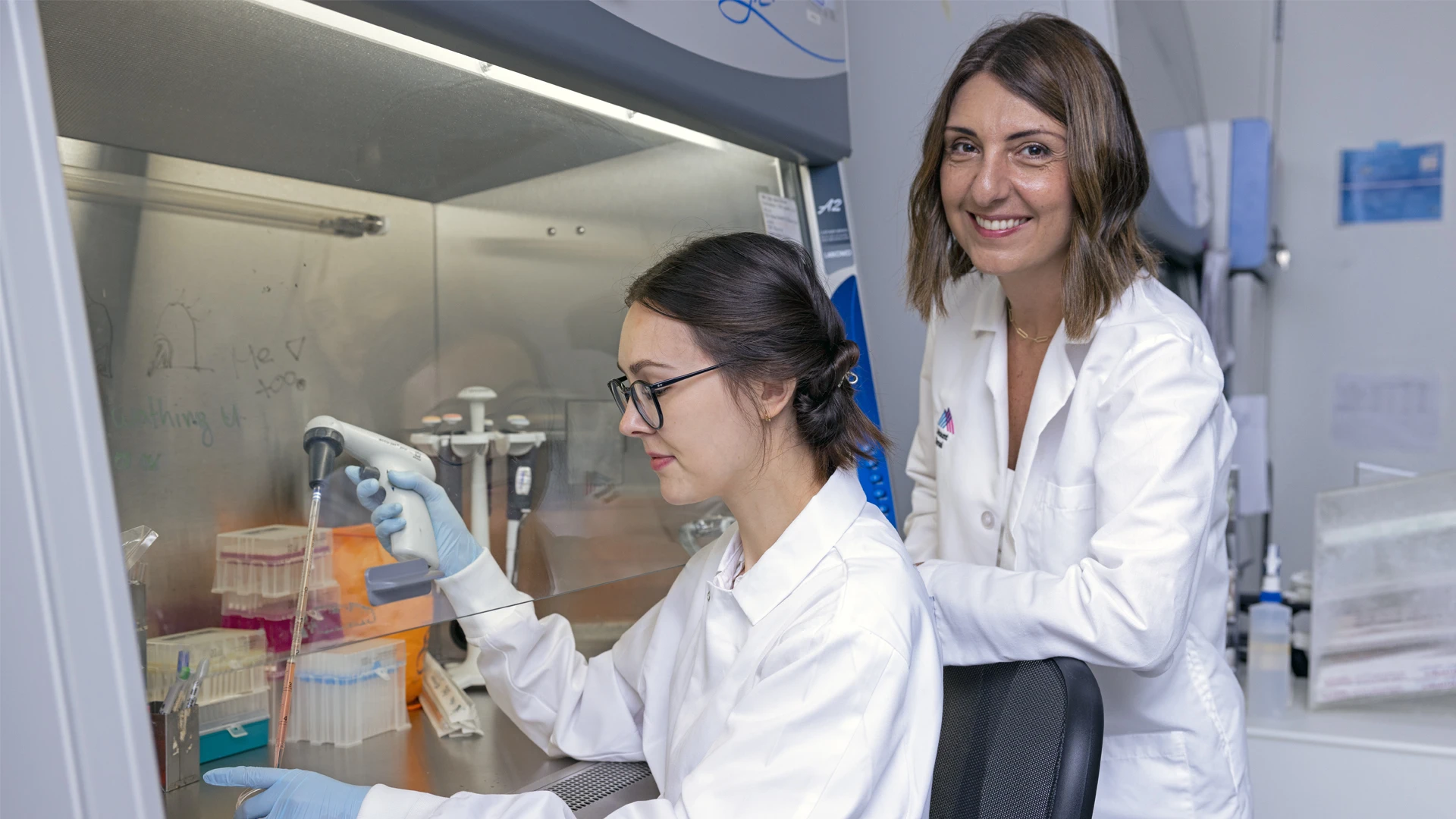 The work from Eirini Papapetrou, MD, PhD, with postdoctoral fellow Leigh-anne Thomas, PhD,  and others, have resulted in the first induced pluripotent stem cell models of myelodysplastic syndrome and acute myeloid leukemia.