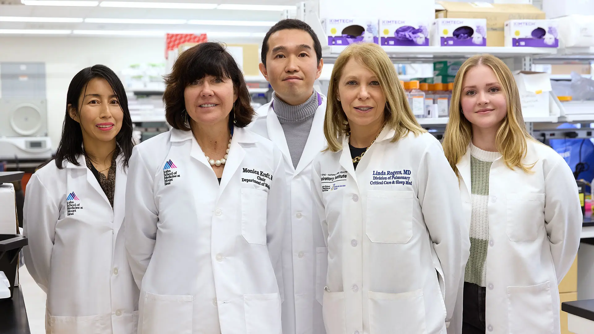 From left: Naoko Kimura, MD; Monica Kraft, MD; Hiroki Kimura, MD, PhD; Linda Rogers, MD; Allyson Molzahn, Associate Researcher
