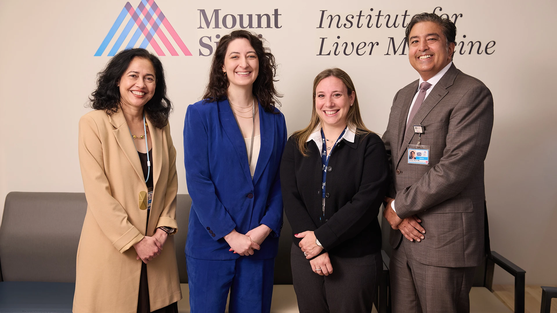 From left: Dr. Bansal; Anna Mageras, MPH, Director, Population Health and Research, Liver Diseases; Alexandra Ingber, MPH, Senior Director of Clinical Integration and Care Standardization, Population Health; Dr. Rahim