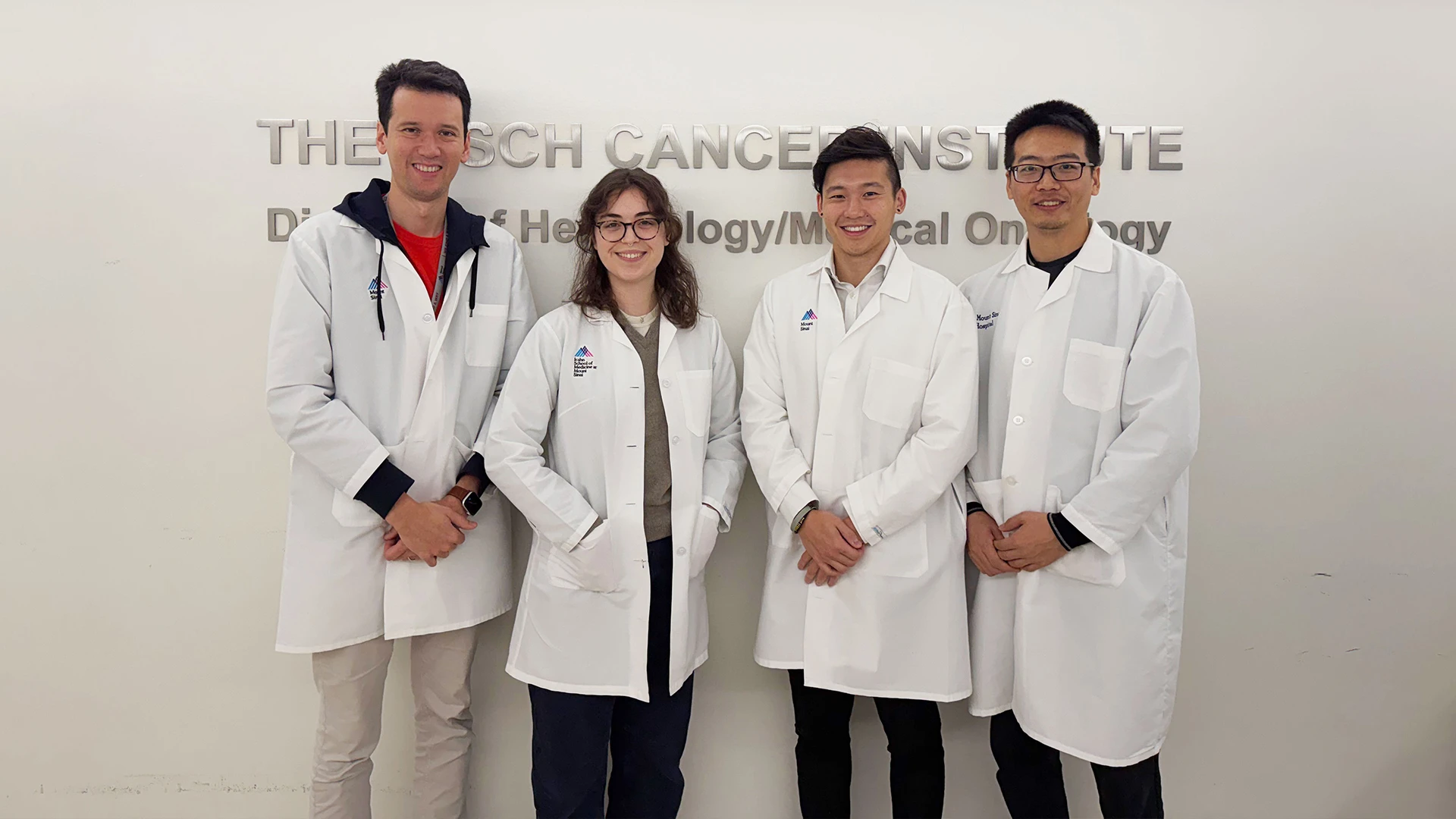 From left: Elvin Wagenblast, PhD (Principal Investigator), Isabella Martinez (Associate Researcher), Clifford Chao, MD, and Ke Wang, PhD (Postdoctoral Researcher) 