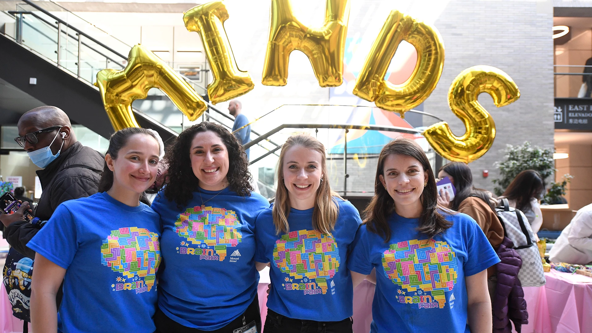 MiNDS leadership at the Brain Fair, from left: Christina Maher, MS, Alexandra Fink, Denise Croote, PhD, and Natalia Biscola, PhD.