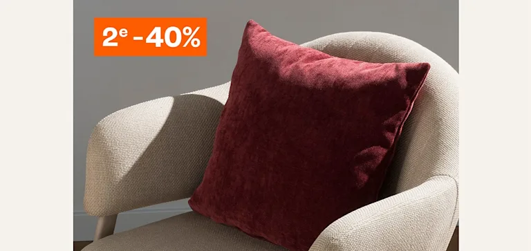 Alle sierkussens 2e 40% korting
