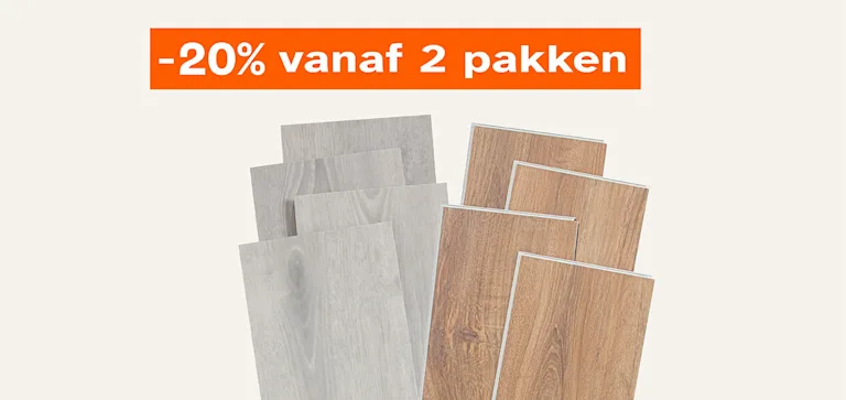 Diverse laminaat 20% korting vanaf 2 pakken